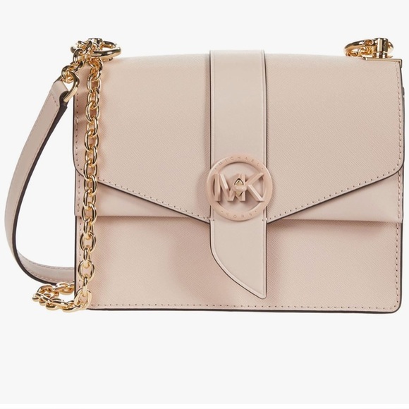 Michael Kors Greenwich Convertible Crossbody in Soft Pink Saffiano Leather - Picture 1 of 16